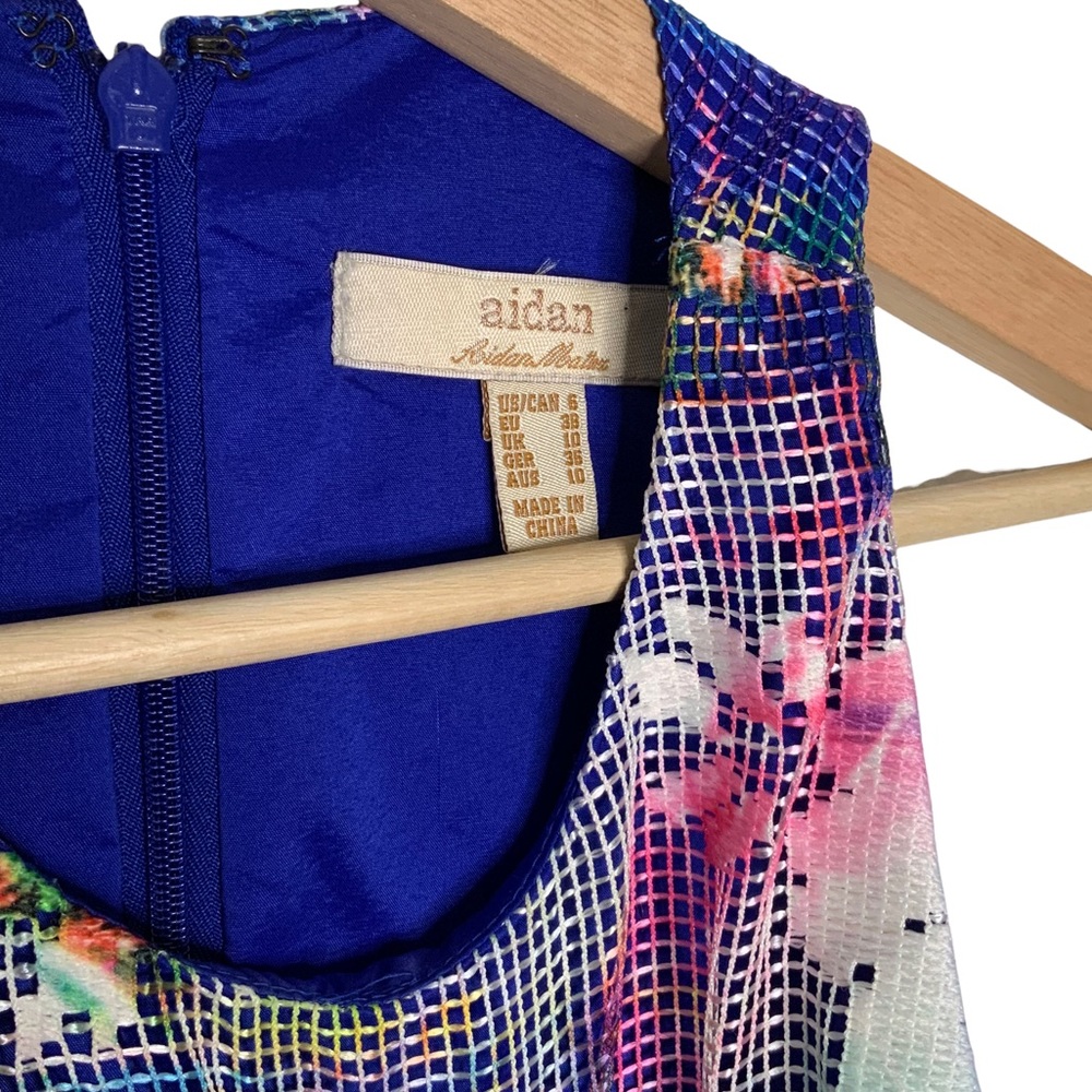 Aidan By Aidan Mattox Mesh Multi Color Floral Pri… - image 3